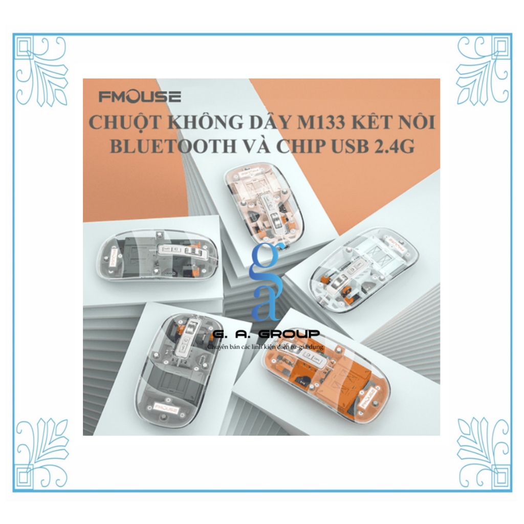 Chuột không dây FMOUSE M133 kết nối Bluetooth và USB 2.4G thiết kế ...
