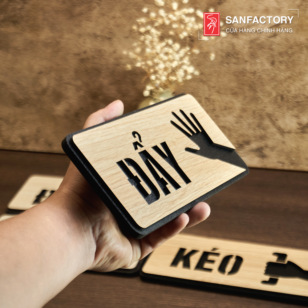Bảng chỉ dẫn hướng mở cửa kính dán cửa KÉO ĐẨY(pull/push) SAN-TP06