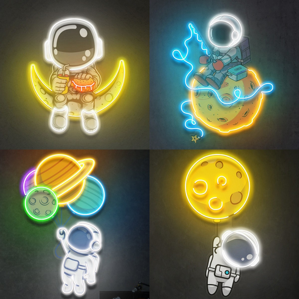 Đèn Led Neon Nghệ Thuât Phi Hành Giá - Đèn Led Neon Trang Trí Phòng - Neon Sign Decor
