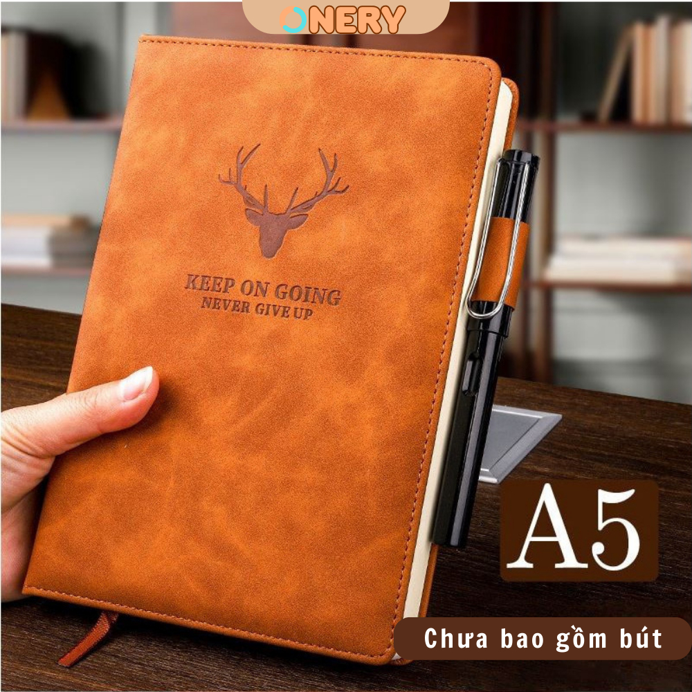 Sổ tay ghi chép Onery Bìa Da PU - 360 Trang - Khổ Giấy A5 - Làm quà tặng sang trọng, ý nghĩa