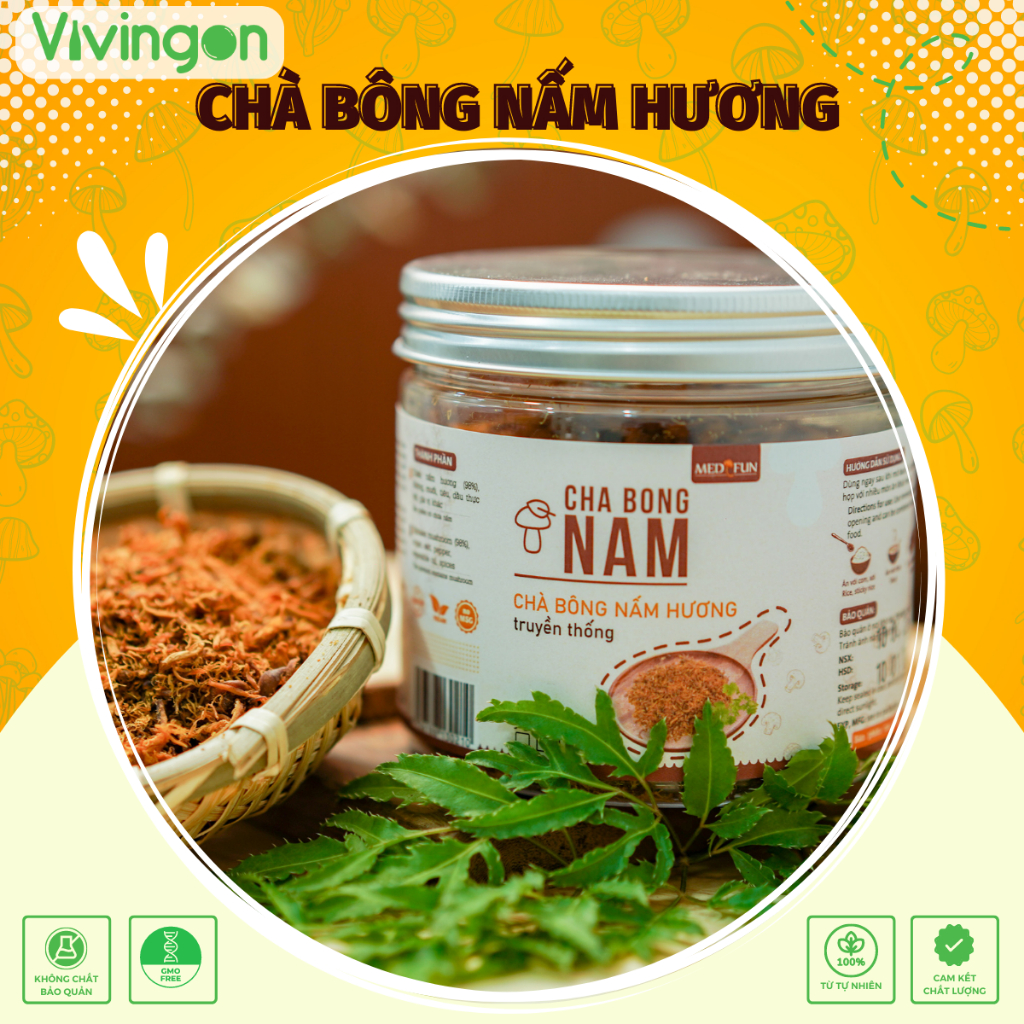Chà bông nấm hương chay - Ruốc nấm hương chay - Hộp 80g - ViviNgon ...