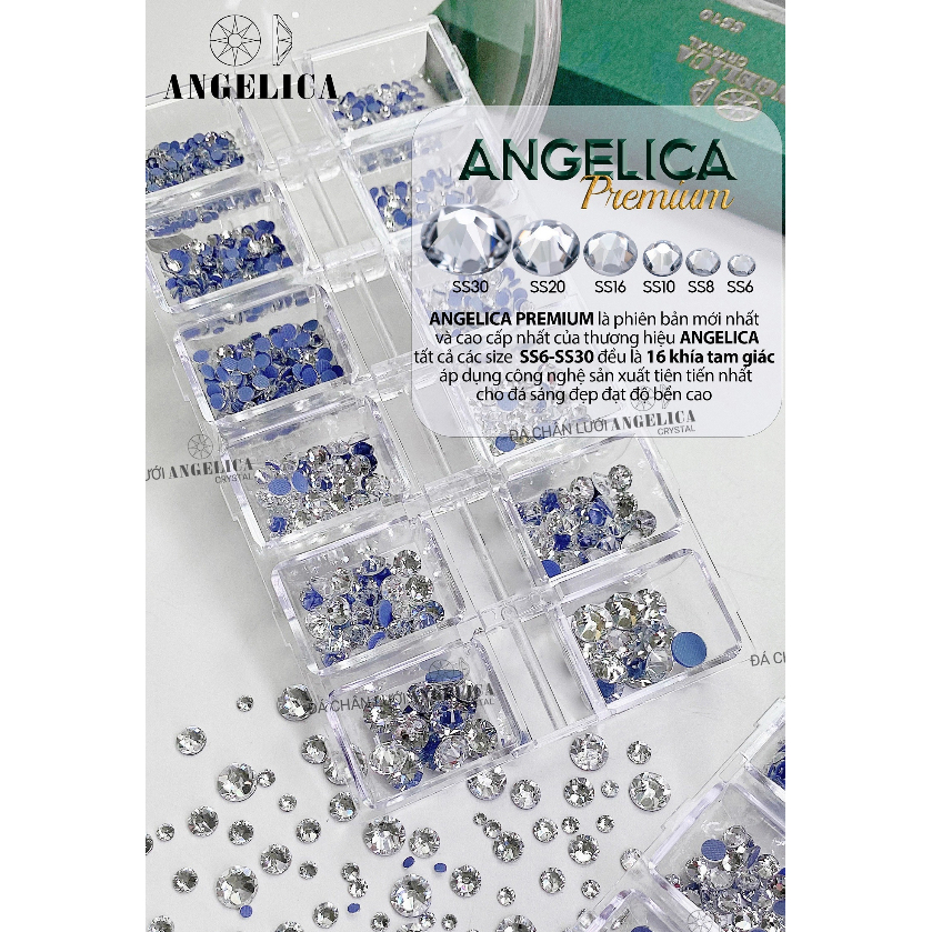 Đá chân lưới 16 khía đủ màu cao cấp mix size đủ 6 kích thước từ nhỏ đến to Premium ANGELICA ANG-P10