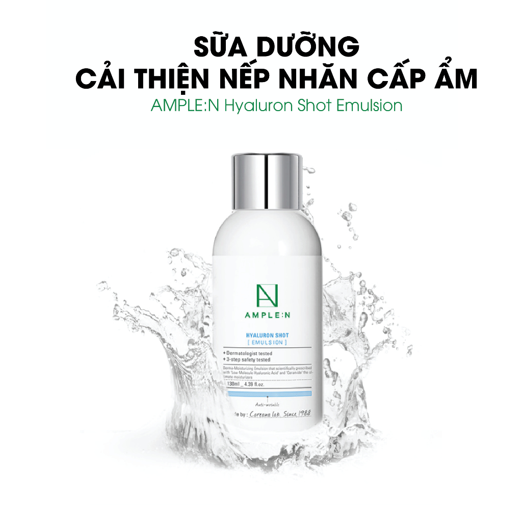 Ảnh Sữa Dưỡng Cải Thiện Nếp Nhăn Cấp Ẩm AMPLE:N Hyaluron Shot Emulsion 130ml 1