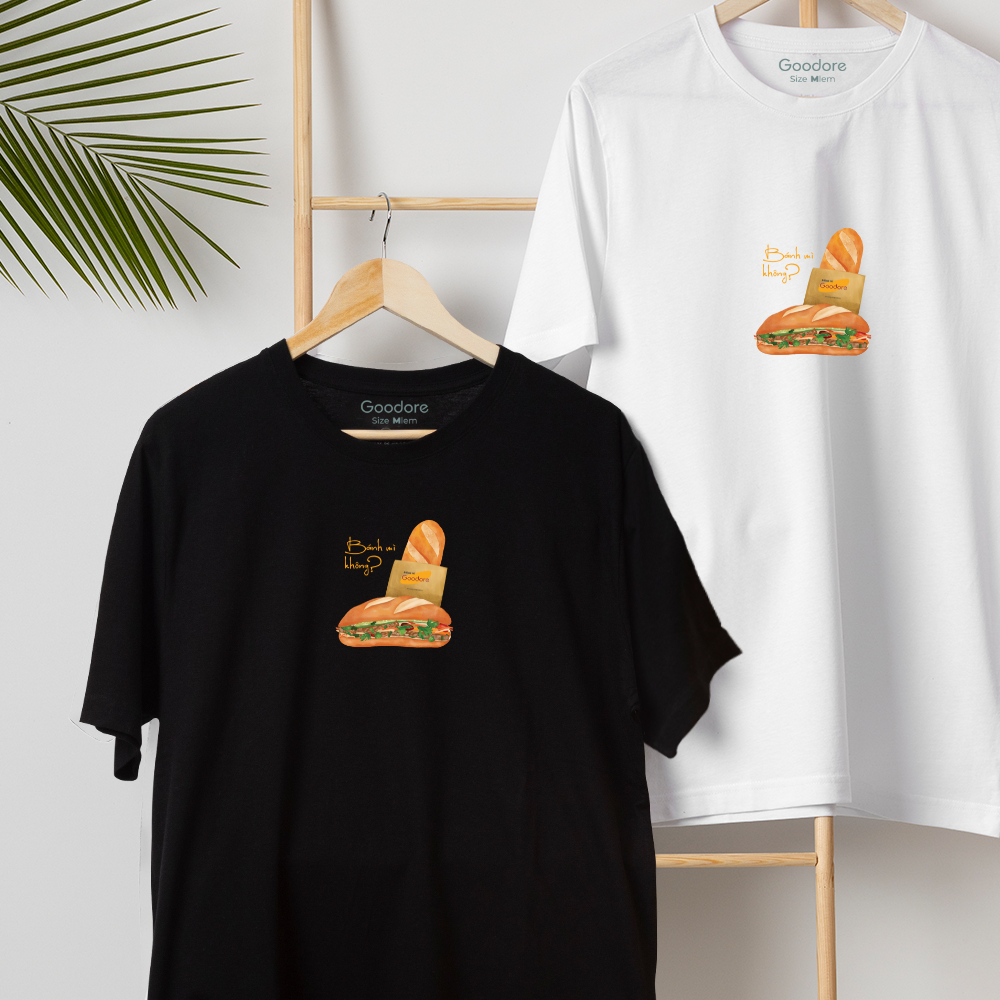 Áo thun Oversize cotton unisex nam nữ Goodore Bánh mỳ thoáng mát năng động thiết kế độc đáo