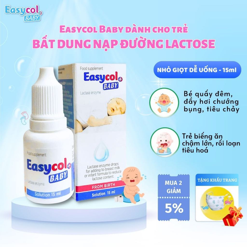 Enzyme Lactase Easycol Baby ngăn ngừa tiêu chảy, nôn trớ, hấp thu kém