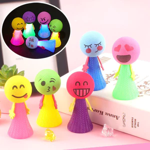 Đồ chơi búp bê bật nhảy, búp bê mặt cảm xúc có đèn led bật nảy cho bé