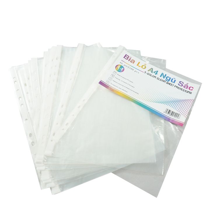 Bìa lỗ - File lỗ A4 ngũ sắc 100 tờ 400gr - 460gr | Shopee Việt Nam