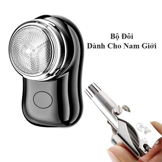 Combo 2 máy gồm 1 máy cạo râu mini kèm 1 dụng cụ tỉa lông mũi cao cấp
