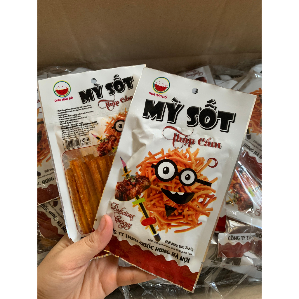 Snack Mỳ Sốt Cay Thập Cẩm Làm Từ Bột Mỳ, Đồ Ăn Vặt Cổng Trường Dưa Hấu Đỏ