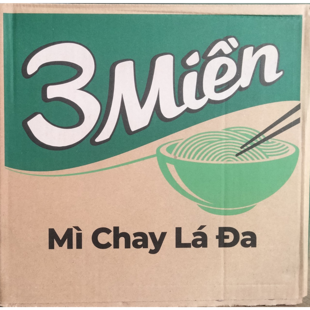 Thùng 30 gói Mì Chay Lá Đa hiệu 3 Miền 65 gr x 30 gói