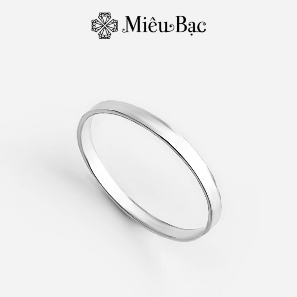 Nhẫn bạc nữ Miêu Bạc bản vuông trơn đủ size chất liệu bạc 925 thời trang phụ kiện trang sức nữ MN42