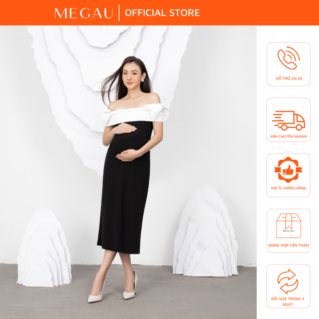 LOTIA – Đầm trễ vai cách điệu cho mẹ bầu và sau sinh thương hiệu MEGAU