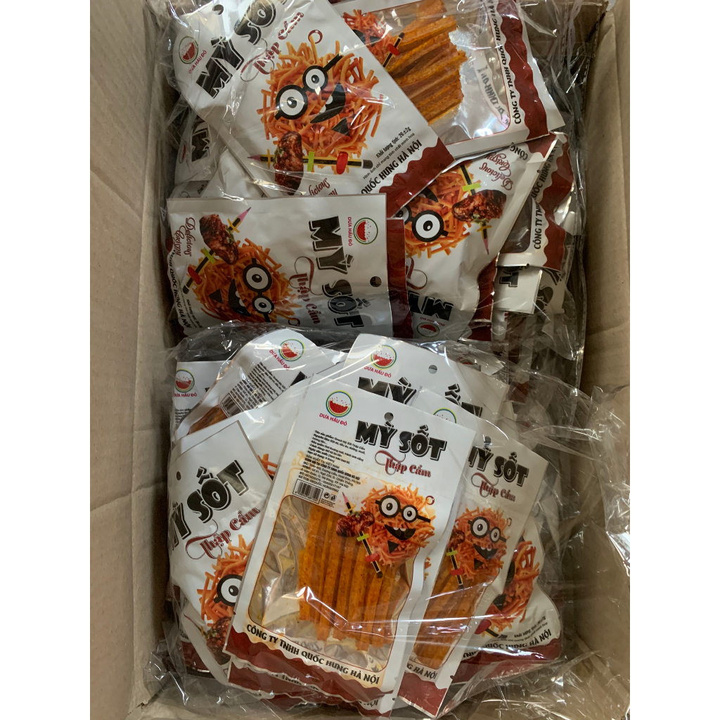 Snack Mỳ Sốt Cay Thập Cẩm Làm Từ Bột Mỳ, Đồ Ăn Vặt Cổng Trường Dưa Hấu Đỏ