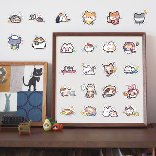 Set 60-63 Nhãn Dán Sticker Hoạt Hình Chống Thấm Nước Trang Trí Mũ Bảo Hiểm, Laptop, Sổ, Vali