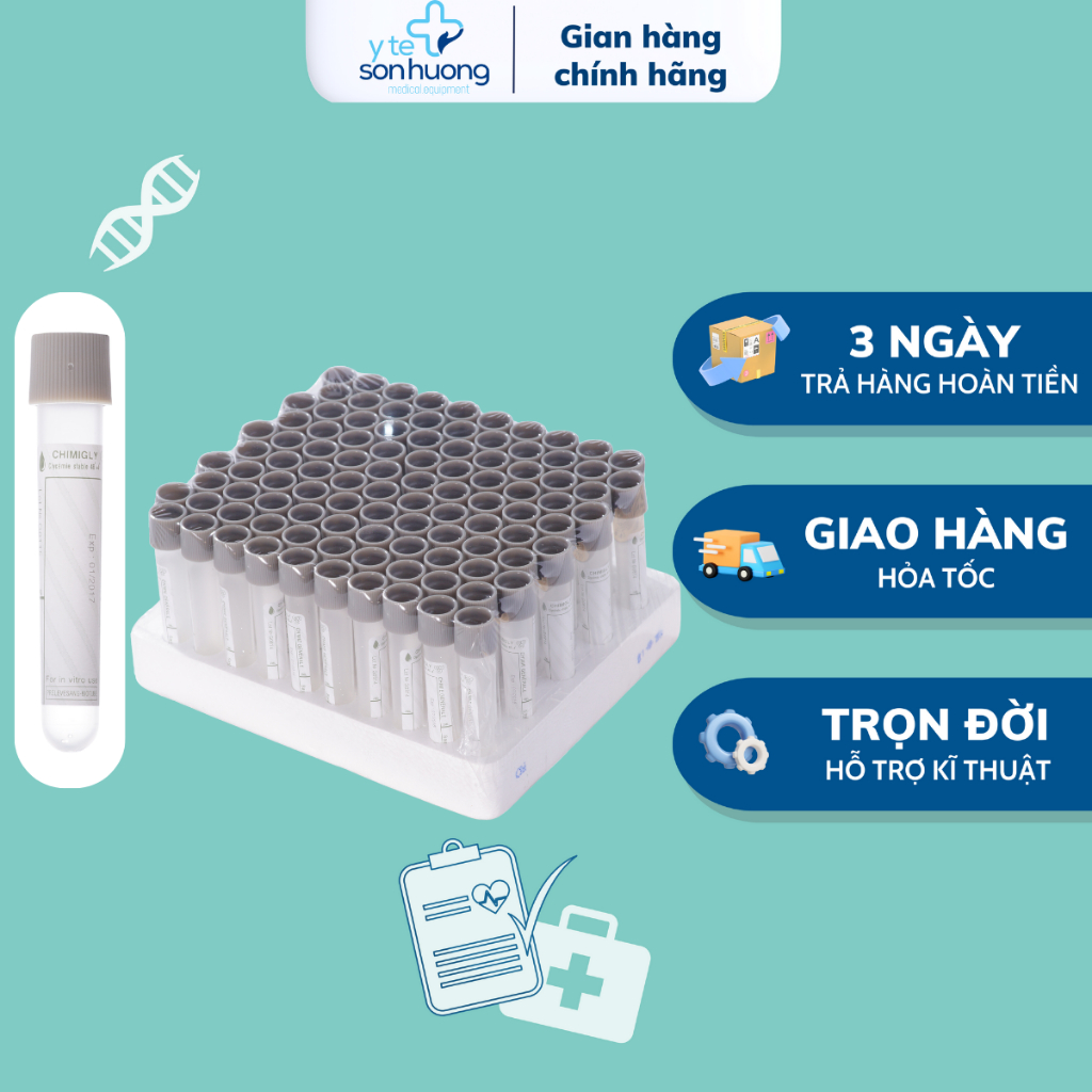 Ống nghiệm nhựa Chimigly HTM trung tính nắp màu xám | Shopee Việt Nam
