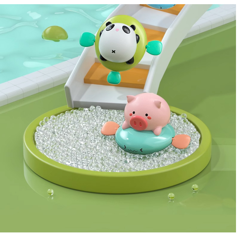 Đồ Chơi Nhà Tắm Bể Bơi Đồ Chơi Bơi Trong Nước Lợn Phun Nước, Bò Chèo Thuyền, Vịt Vặn Cót Rùa - Đồ Chơi Cho Bé PUKAPI