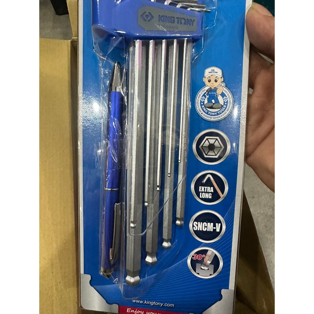 (CHÍNH HÃNG) Bộ lục giác bi, lục giác bông (hoa thị) có tem chính hãng Kingtony 9 cây cao cấp