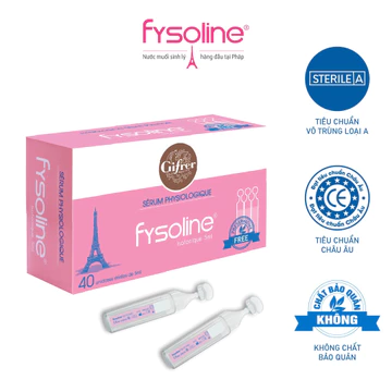 Nước muối sinh lý Fysoline nhập khẩu Pháp vệ sinh mắt, mũi, miệng cho bé (Hộp hồng 40 ống x5ml) - Sukem Shop