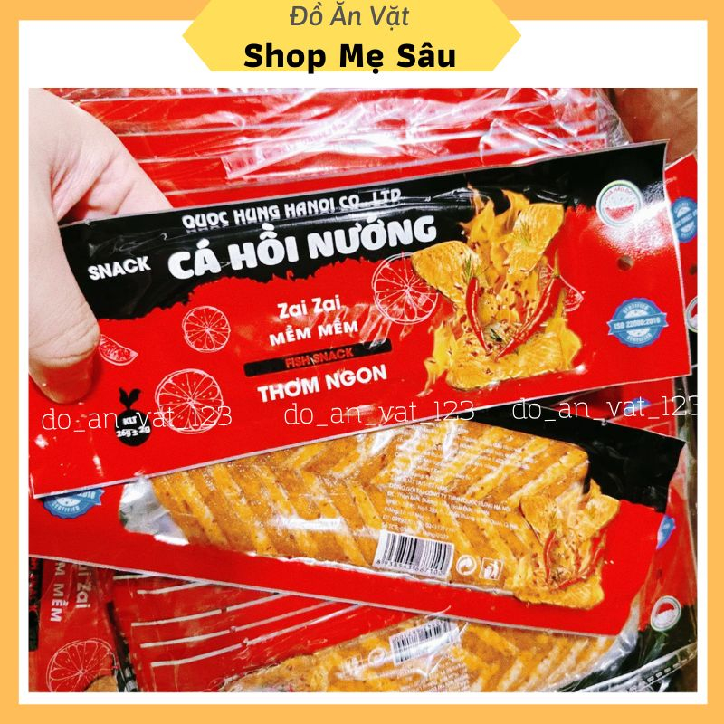 Snack miếng Cá hồi nướng thơm cay thương hiệu dưa hấu đỏ (gói 26gr ...