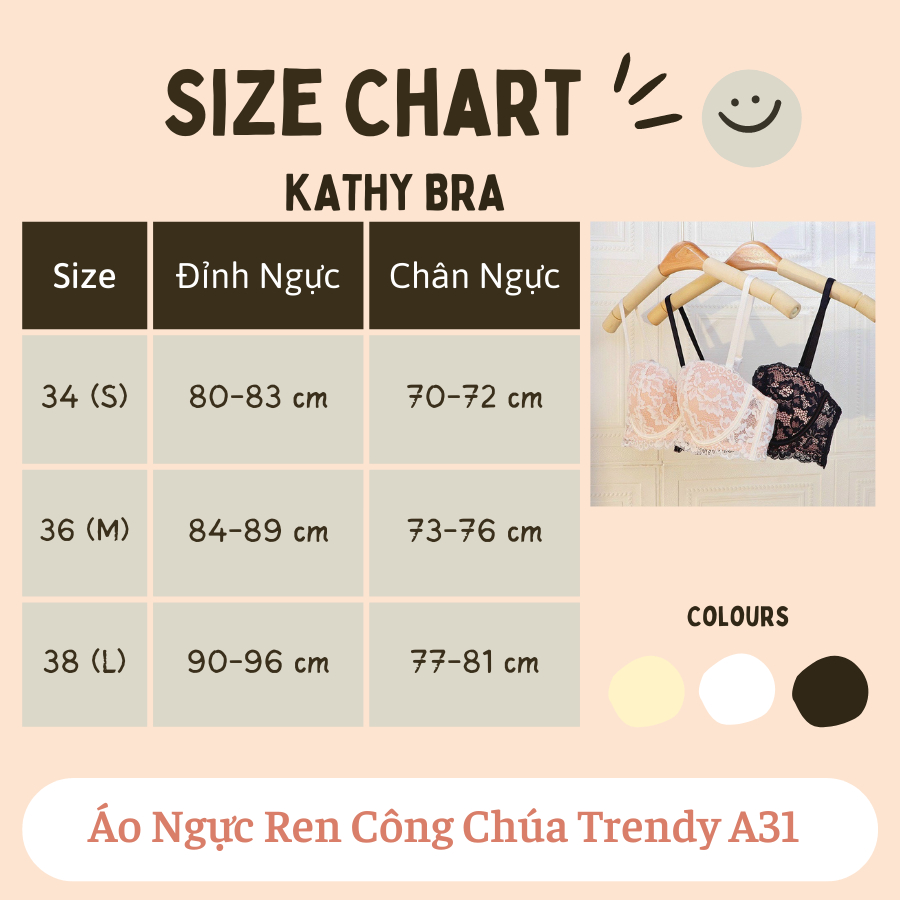 A31 Áo Ngực Ren KATHY BRA Nâng Ngực Cao Cấp Có Gọng Mút Vừa Cúp Ngang Tạo Khe Tôn Vòng 1 | BigBuy360 - bigbuy360.vn