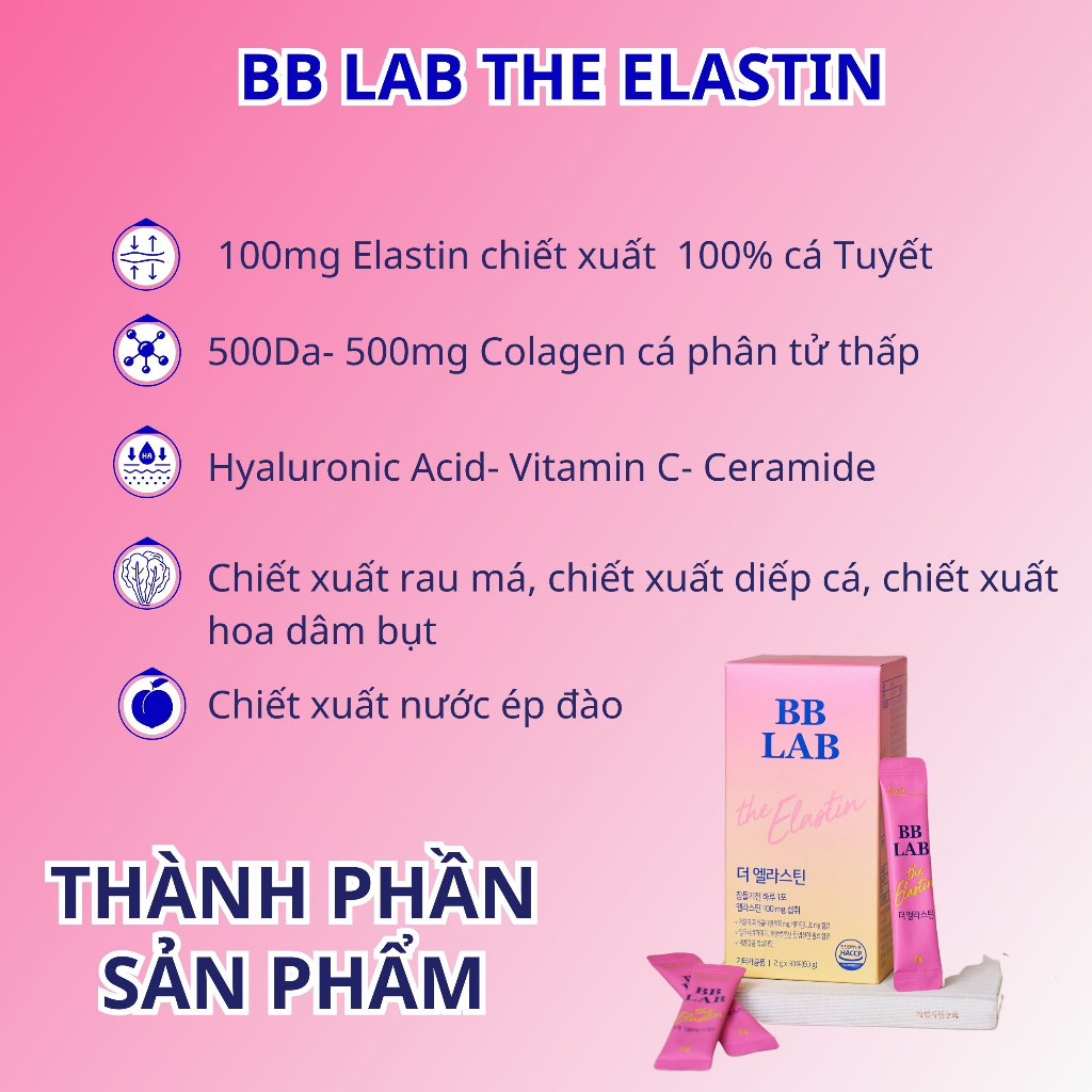 Ảnh Bột uống BB LAB The Elastin Tăng Độ Đàn Hồi, Giảm Chảy Xệ, Nhăn Nheo,Rạn Da,Nếp Nhăn Khỏe Miệng,Mắt,Trán 2g x 30 Gói 4