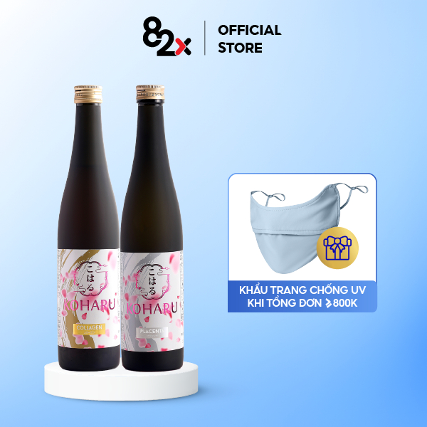 Nước uống đẹp da đến từ Nhật Bản, Combo 82X Placenta Koharu và Collgane Koharu  500ml/chai.