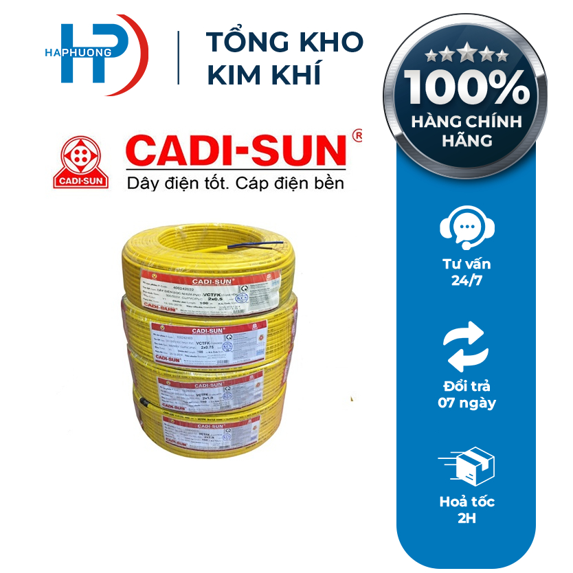 Dây Điện Đôi Cadisun Các Loại ( Giá 1m)  Hàng Chính Hãng 2x0,75/ 2x1.5 / 2x2,5 / 2x4