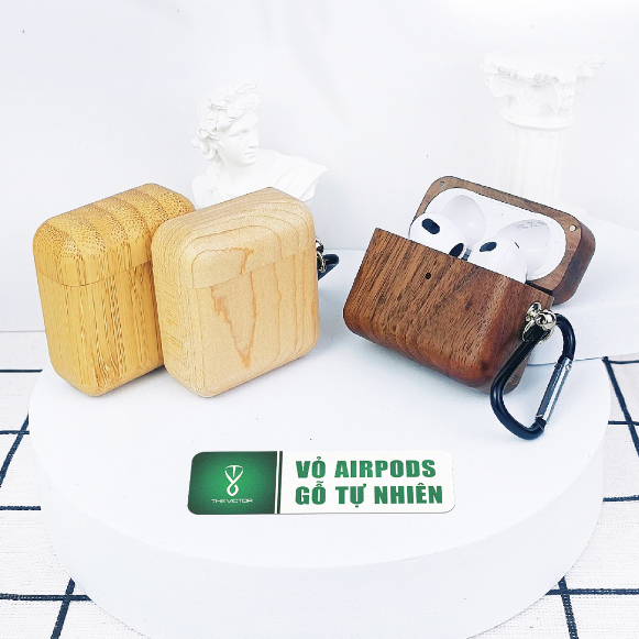 Vỏ gỗ tai nghe airpods