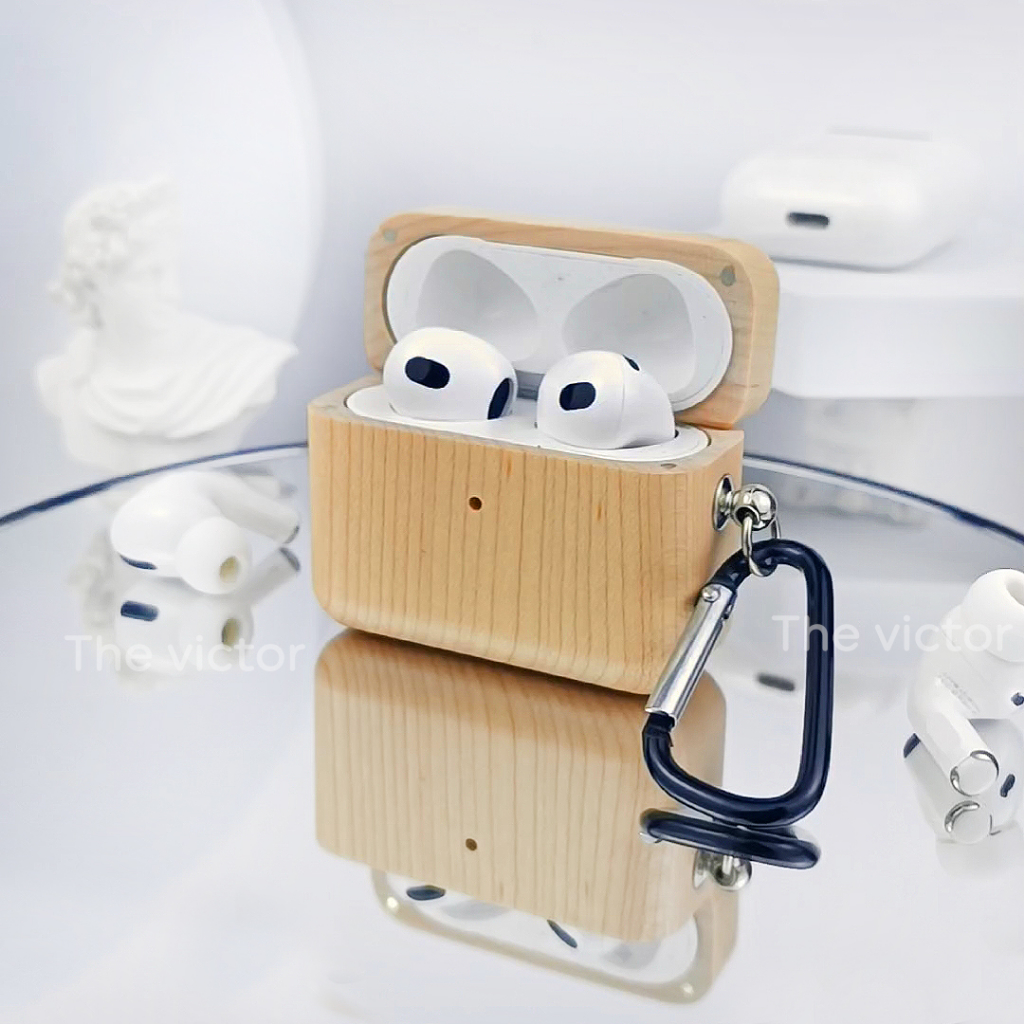 Vỏ gỗ tai nghe airpods