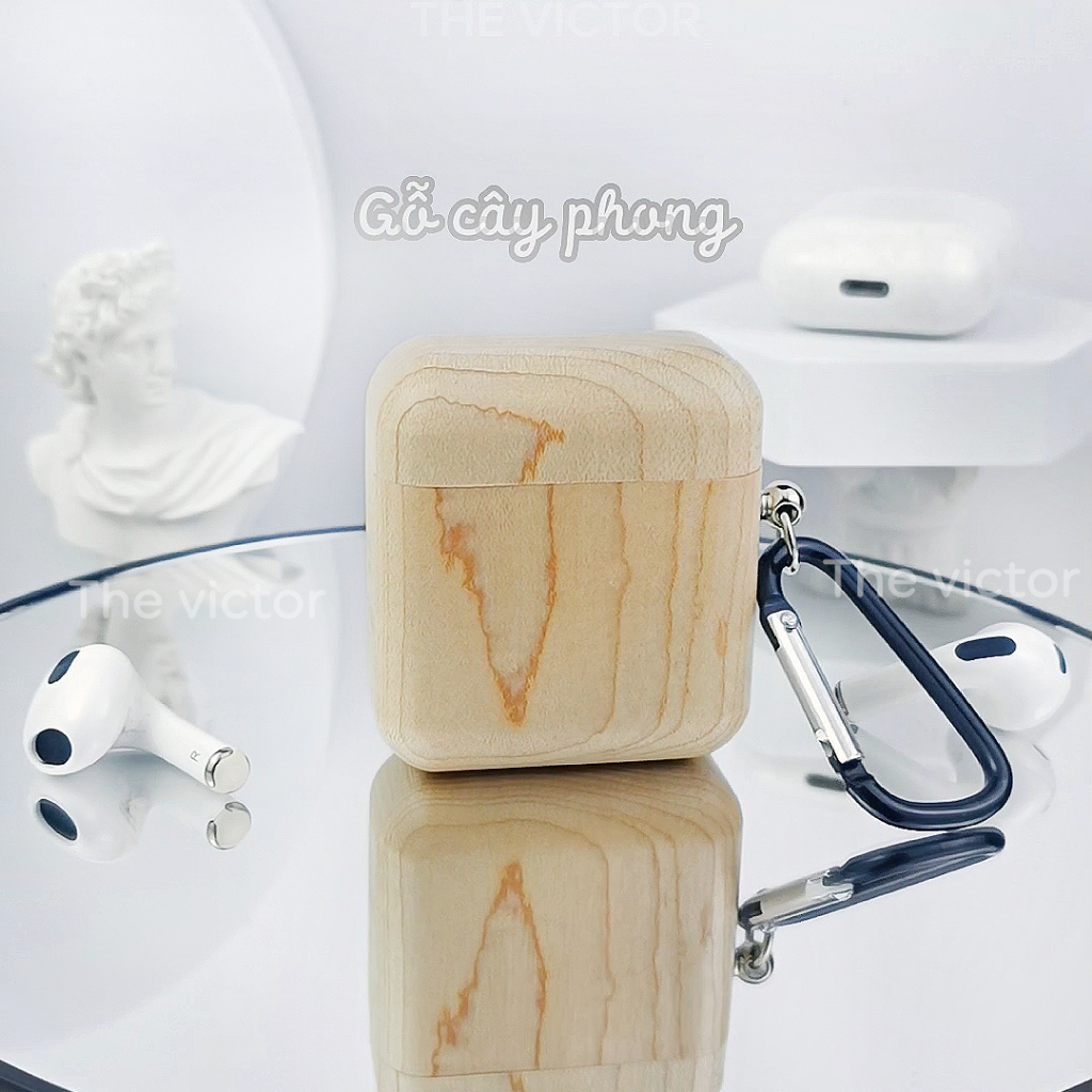 Vỏ gỗ tai nghe airpods