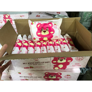 Thùng giấy 10 Gói Khăn Giấy Ướt Con Vịt Vàng Siêu Tiện Lợi, Mùi Thơm Dễ Dịu Nhẹ  bịch x 80 tờ