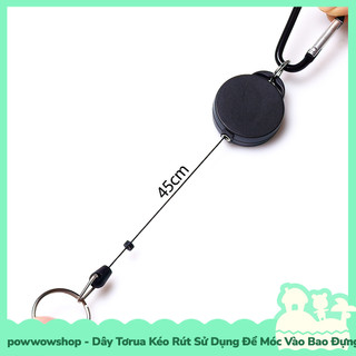 [Sẵn VN - Hỏa Tốc] Móc Khoá Tơrua Dây Kéo Rút 45cm Sử Dụng Móc Bao Đựng Thẻ Nhân Viên Phong Cách Black Đơn Giản Tinh Tế