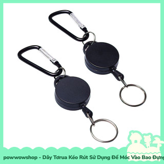 [Sẵn VN - Hỏa Tốc] Móc Khoá Tơrua Dây Kéo Rút 45cm Sử Dụng Móc Bao Đựng Thẻ Nhân Viên Phong Cách Black Đơn Giản Tinh Tế