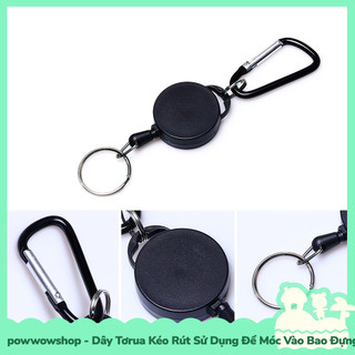 [Sẵn VN - Hỏa Tốc] Móc Khoá Tơrua Dây Kéo Rút 45cm Sử Dụng Móc Bao Đựng Thẻ Nhân Viên Phong Cách Black Đơn Giản Tinh Tế