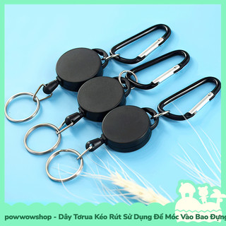 [Sẵn VN - Hỏa Tốc] Móc Khoá Tơrua Dây Kéo Rút 45cm Sử Dụng Móc Bao Đựng Thẻ Nhân Viên Phong Cách Black Đơn Giản Tinh Tế