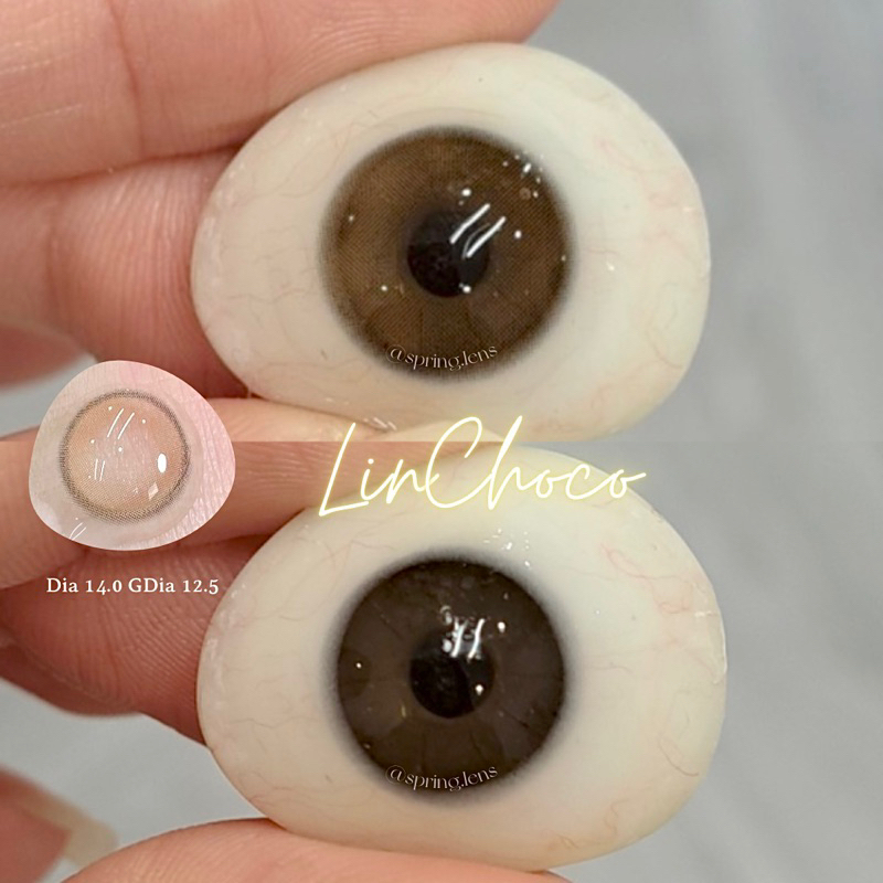 Lens Silicone Hydrogel LIN CHOCO nâu hổ phách cam vỉ 6 tháng không giãn | @spring.lens