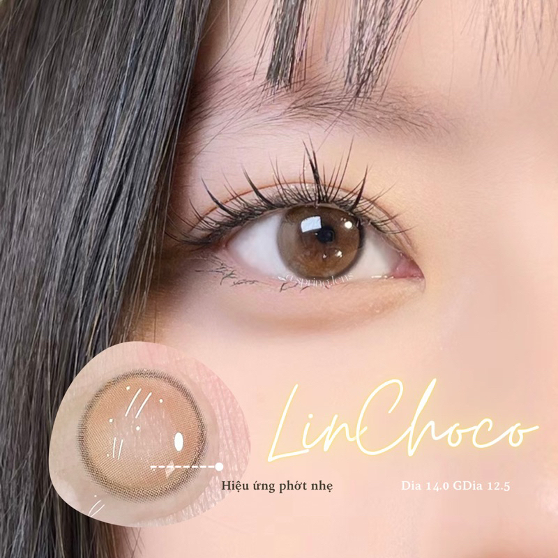 Lens Silicone Hydrogel LIN CHOCO nâu hổ phách cam vỉ 6 tháng không giãn | @spring.lens