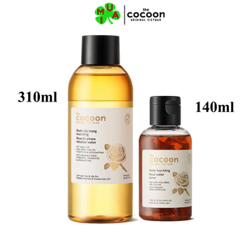 Combo Nước hoa hồng cocoon 140ml VÀ Nước tẩy trang hoa hồng cocoon 500ml