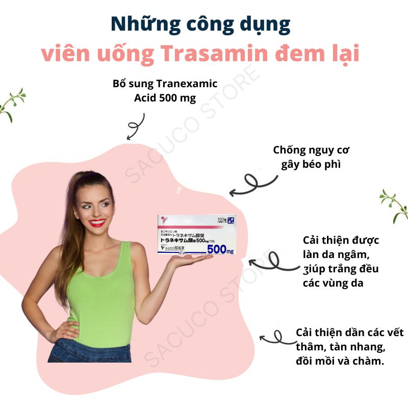 Ưu điểm Viên uống Trắng Da Transaminn Cinal C
