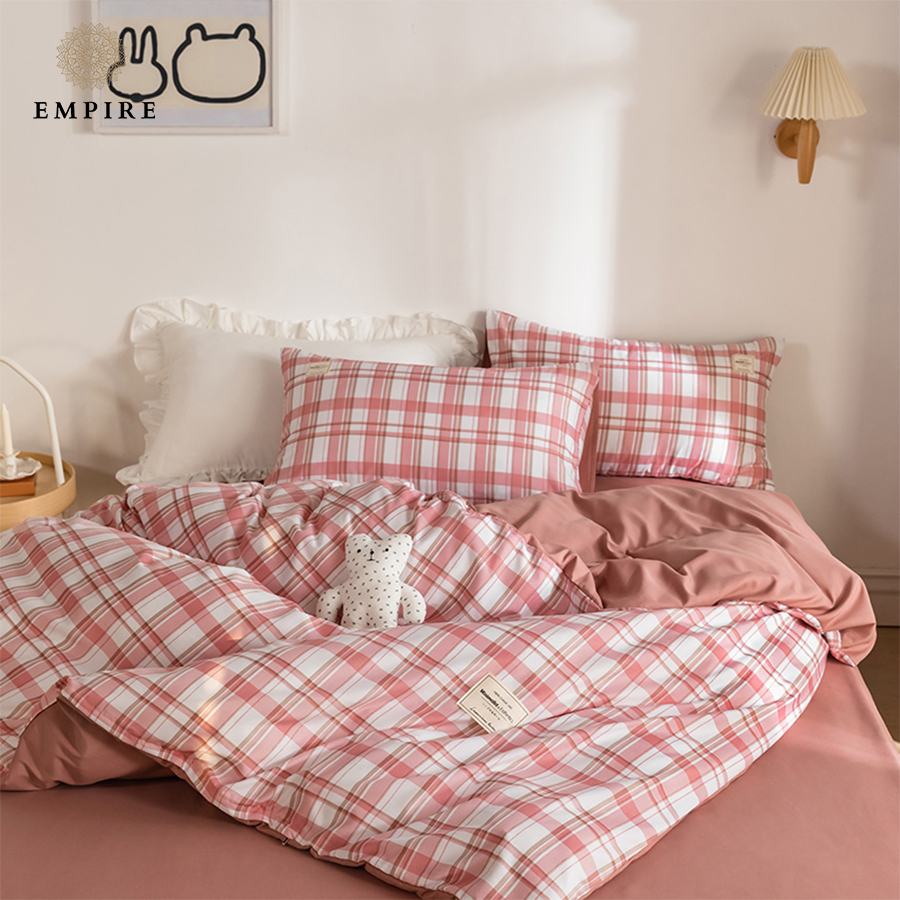 Bộ chăn ga gối nệm set 5 món chăn chần bông EMPIRE họa tiết sọc ga bo chun - Empire Bedding & Decor