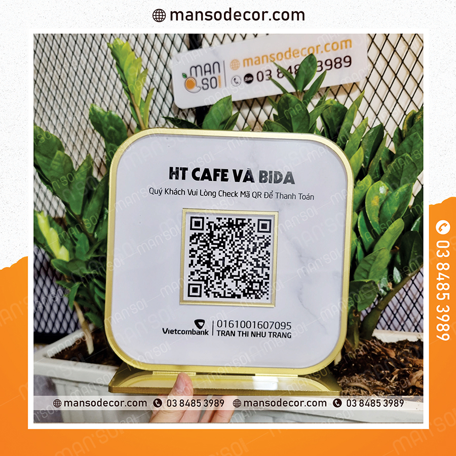 Bảng quét mã QR code vuông thông tin số tài khoản ngân hàng | Theo yêu ...