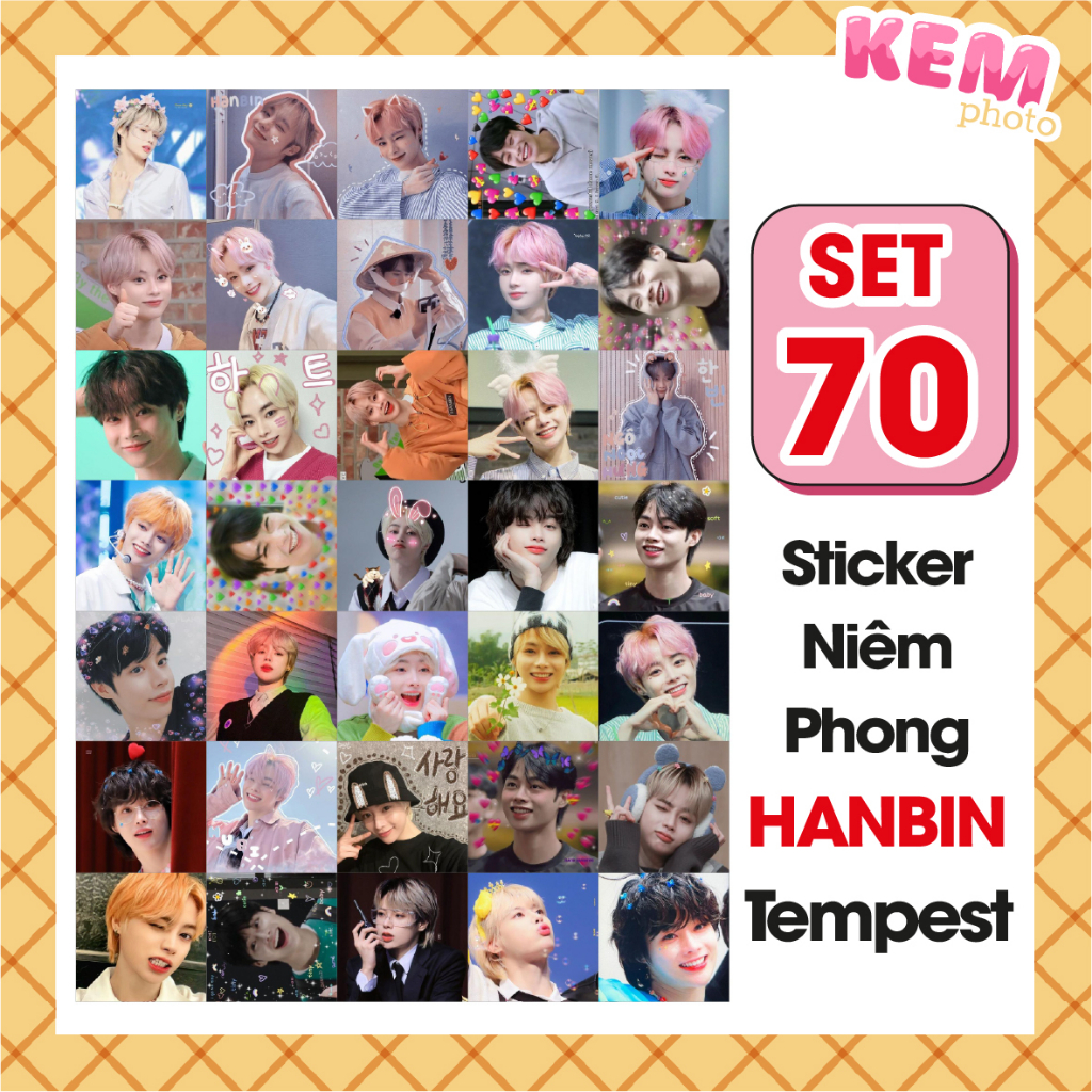 SET 70 sticker niêm phong HANBIN (TPST) - Đã cắt rời - Tem dán 4x4cm in ...