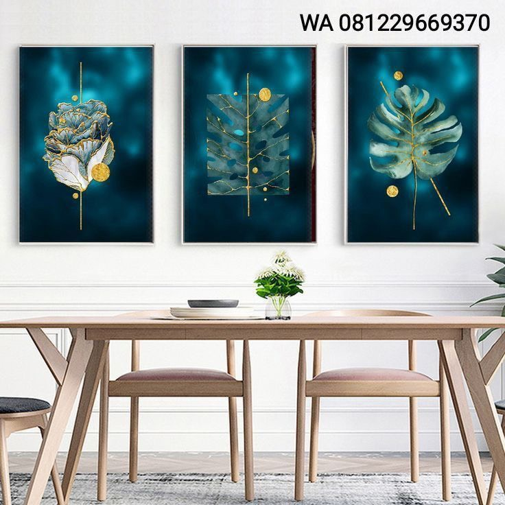 Bộ 3 Tranh Canvas Thiên Nhiên Cây Lá Có Viền Hiện Đại Trang Trí Quán Trà Sữa, Cà Phê Xưởng Giá Rẻ OHA Decor