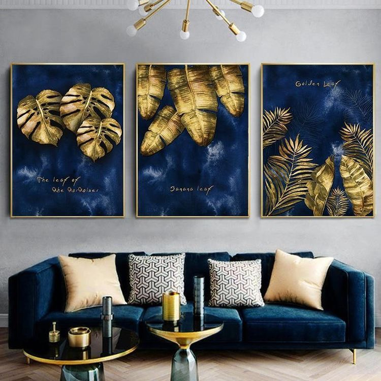 Bộ 3 Tranh Canvas Thiên Nhiên Cây Lá Có Viền Hiện Đại Trang Trí Quán Trà Sữa, Cà Phê Xưởng Giá Rẻ OHA Decor