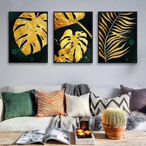 Bộ 3 Tranh Canvas Thiên Nhiên Cây Lá Tươi Tốt Có Viền Hiện Đại Trang Trí Quán Trà Sữa, Cà Phê Xưởng Giá Rẻ OHA Decor