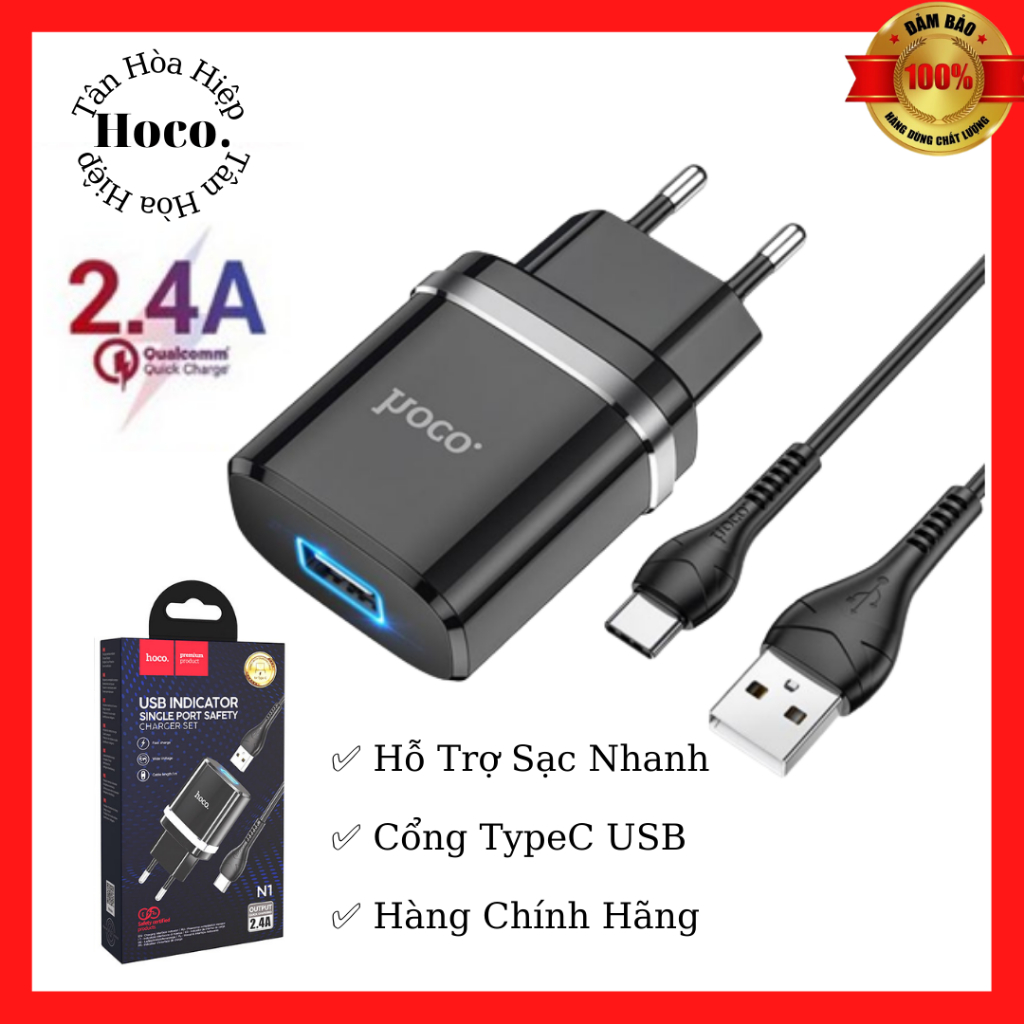 Bộ Sạc Nhanh 2.4A Type-C Hoco N1 - Chính Hãng | Shopee Việt Nam