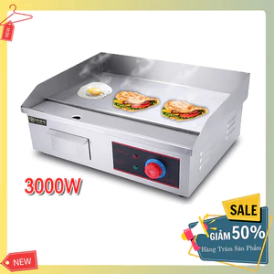 Máy làm bánh pancake 3000W gia nhiệt kép, chống dính teflon siêu bền