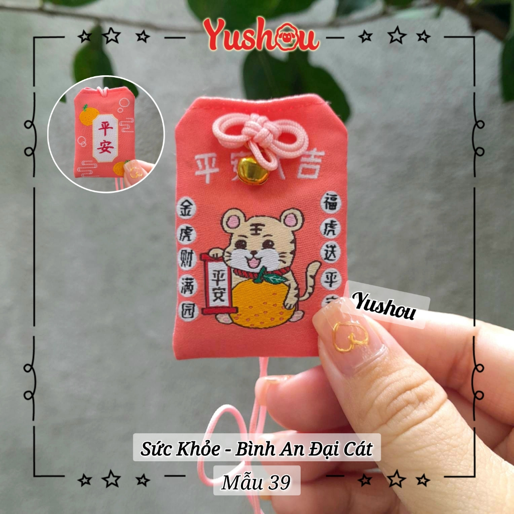 Túi Phước Yushou Sức Khỏe - Bình An Đại Cát - Kiểu Omamori Nhật, Có sẵn, Quà tặng ý nghĩa.