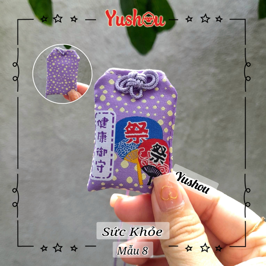 Túi Phước Yushou Sức Khỏe Mẫu 8 - Kiểu Omamori Nhật, Có sẵn, Quà tặng ý nghĩa.