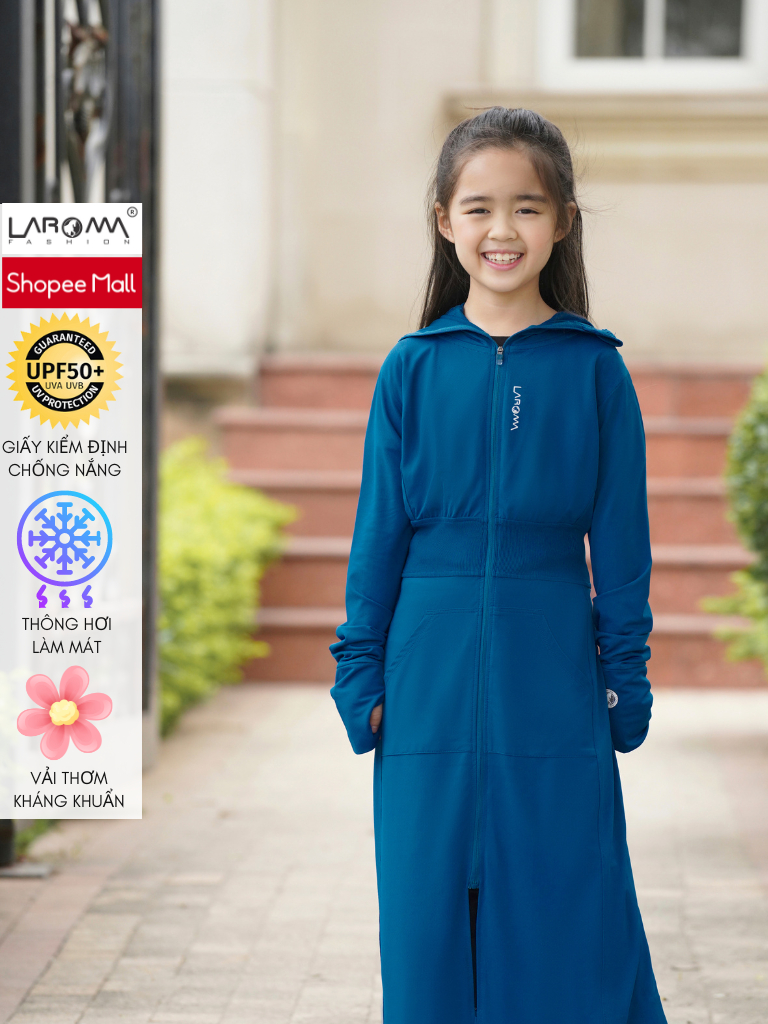 Ảnh LAROMA Choàng chống nắng trẻ em 1 lớp UPF50+ | Làm mát | Vải thơm | Kháng khuẩn 4